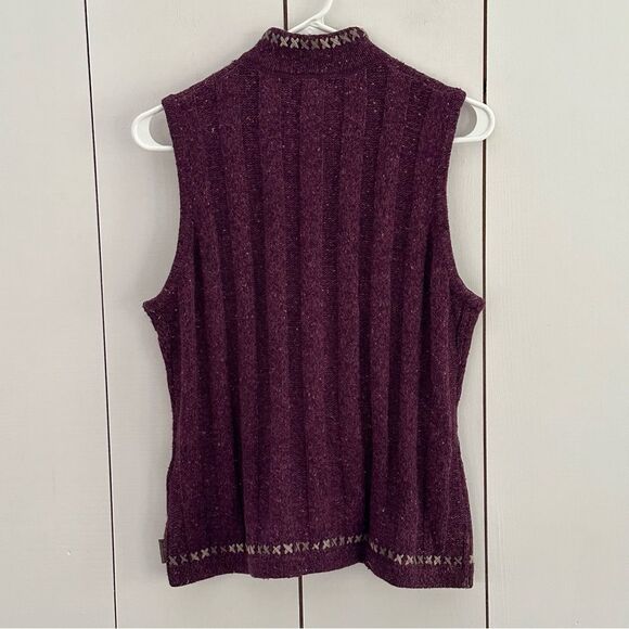 Woolrich Vintage Knit Sweater Vest Zip Sz S Burgundy Grandpa Core Fisherman - Picture 2 of 6